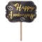 Beistle 24" Black, Yellow, and White "Happy Anniversary" Yard Sign